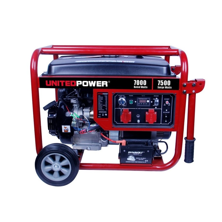 Бензиновий електрогенератор United Power GG8200E+B+W, 1 фаза (220В) 7,0 кВт